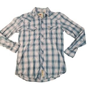 Larry Mahan Pearl Snap Shirt Small Men's Plaid Western Wear Long Sleeve Pre-own